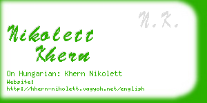 nikolett khern business card